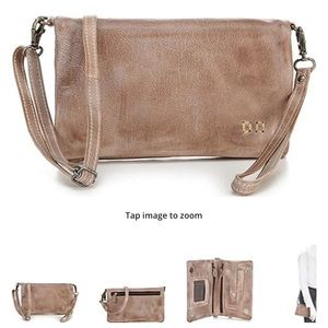 Bed Stu Wristlet Crossbody Bag (Color: Light Grey Rustic)